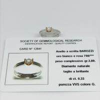 Anello oro 18KT brillante 0.33 Barozzi (cr)