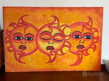 Quadro da arredamento casa, dipinto Tre Soli