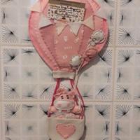 Fiocco Nascita Mongolfiera sia in rosa che in blu