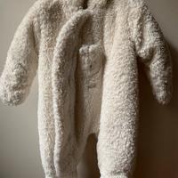 Tutina neonato caldo peluche pecorella 1-3m