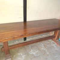 TAVOLO FRATINO NOCE 220X80 + 2 PANCHE E 5 SEDIE