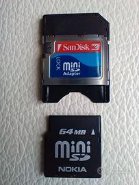 Nokia scheda mini SD 64 MB + SanDisk Mini
