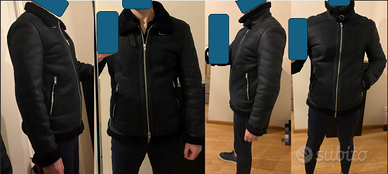 Giacca Shearling Nera - Calda invernale Slim fit