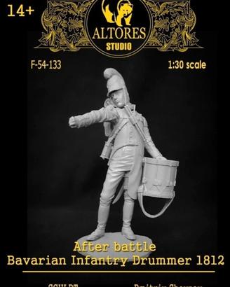 After battle Bavarian battle Drummer 1812 54mm 