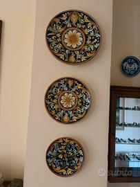 3 Piatti decorativi ceramica Caltagirone Manuello