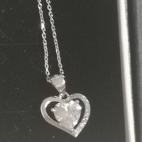 Collana argento con gemma cuore Zaffiro,NUOVA