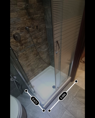 Box doccia ad angolo completo + piatto doccia + WC