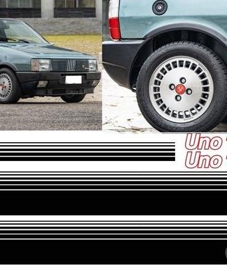 kit adesivi neri fiat uno turbo ie prima serie