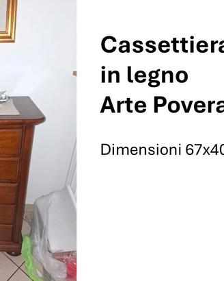 cassettiera in legno stile arte povera