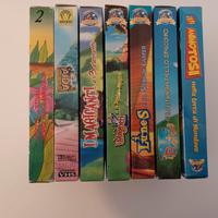 7 Videocassette VHS di film di animazione.