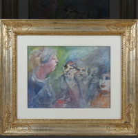 Mino Maccari olio su tela cartonata 30x40