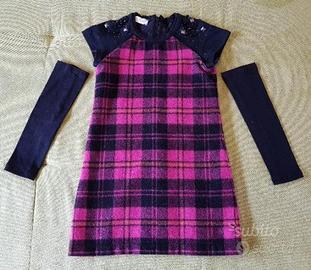 Vestito tartan in lana con guanti Parrot TG.6 anni