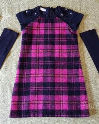 Vestito tartan in lana con guanti Parrot TG.6 anni