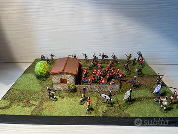 Diorama guerre coloniali soldatini dipinti 1/72