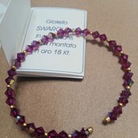 bracciale Swarovski  oro 750 con cristalli luccica