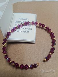 bracciale Swarovski  oro 750 con cristalli luccica