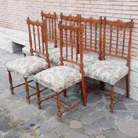 Sedie in legno vintage con seduta 6 pezzi