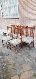 Sedie in legno vintage con seduta 6 pezzi