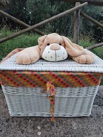Cesta in vimini porta giocattoli