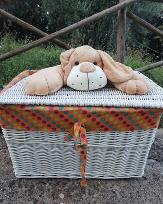 Cesta in vimini porta giocattoli