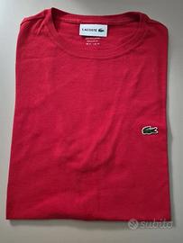 T-Shirt Lacoste Rossa per Uomo Taglia M 100%Cotone