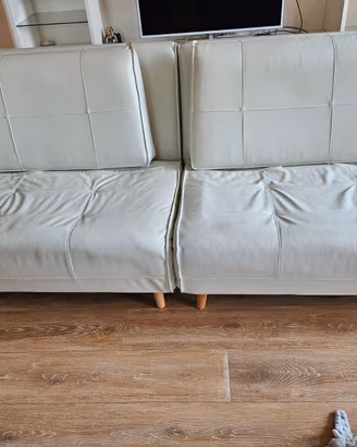 Poltroncine letto SEMILPELLE bianco
