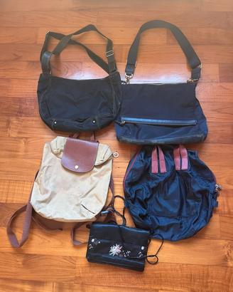 lotto borse, zaini e pochette 