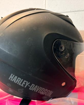 Casco Moto Jet Harley-Davidson Nero con Visiera