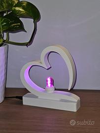 Lampada Cuore stampata in 3D con PLA