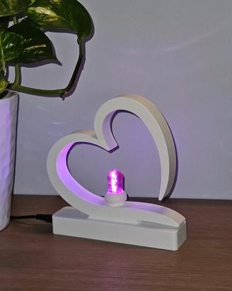 Lampada Cuore stampata in 3D con PLA