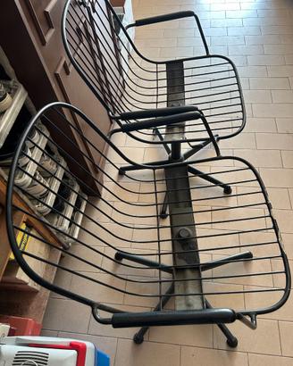 Sedie vintage in metallo stile industriale