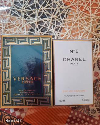 Profumi Chanel n 5 e Versace Eros