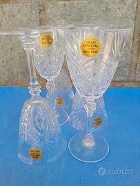 Set 6 calici di Cristallo al piombo 24% PbO