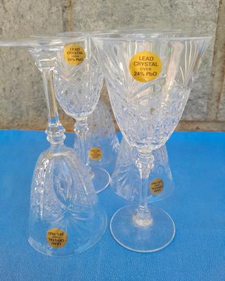 Set 6 calici di Cristallo al piombo 24% PbO