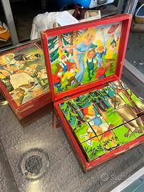 Puzzle vintage in cubi di legno 8 immagini