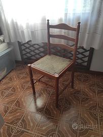 Sedie con seduta in paglia 6 pezzi