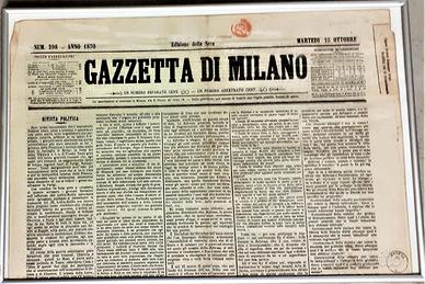 Antica #Gazzetta di Milano del 1870, Rara