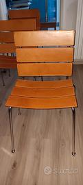 Set 6 sedie cuoio design Stripe