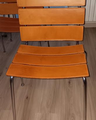 Set 6 sedie cuoio design Stripe
