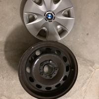 Cerchi in ferro BMW 61/2Jx 16EH2 5 Fori + copricer