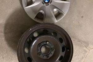 Cerchi in ferro BMW 61/2Jx 16EH2 5 Fori + copricer