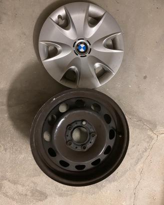 Cerchi in ferro BMW 61/2Jx 16EH2 5 Fori + copricer