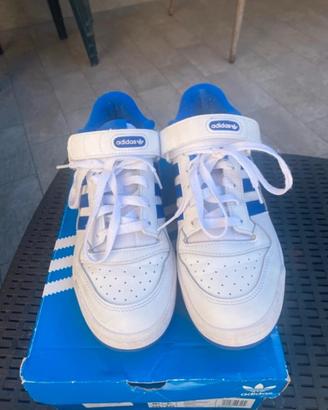 Scarpe Adidas bianche e blu usate 2volte