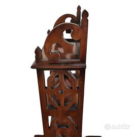 Scaffale in legno di mogano con 4 ripiani e due ca