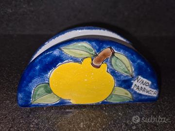 Porta tovaglioli ceramica siciliana dipinto a mano