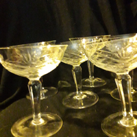 6 coppe champagne cristallo vintage