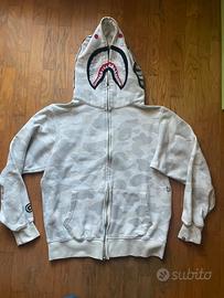 felpa bape bianca hoodie drip