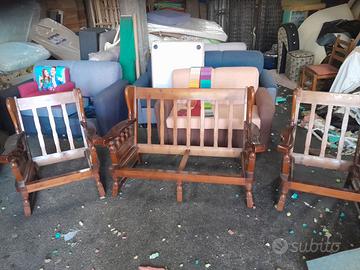Divani  tris legno rustici colore a scelta