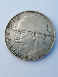 20 Lire 1928 Argento Cappellone Elmetto 