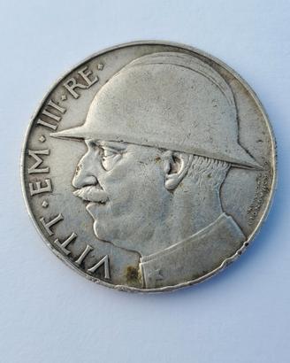20 Lire 1928 Argento Cappellone Elmetto 